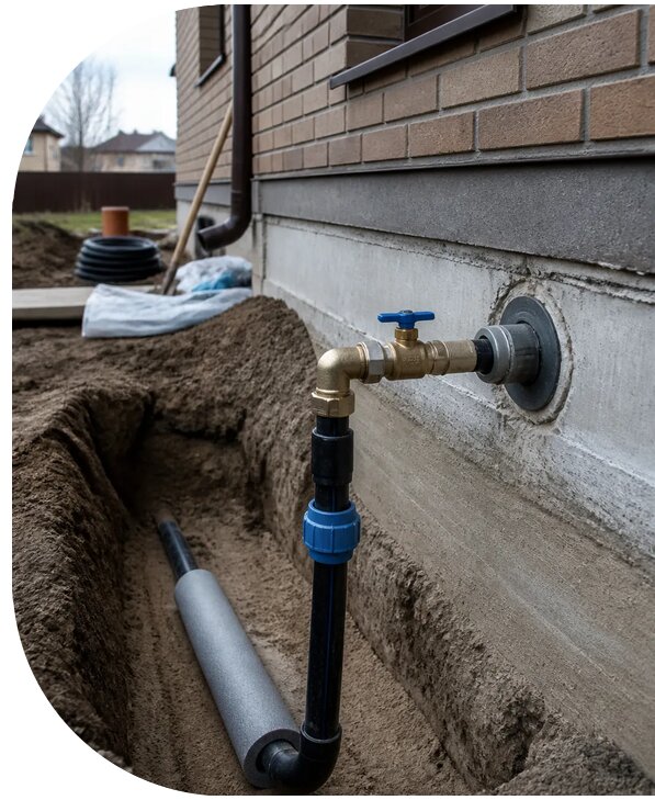 Устройство ввода водопровода в дом в Новокуйбышевске от 8706 р. | АПаруса-Нвб