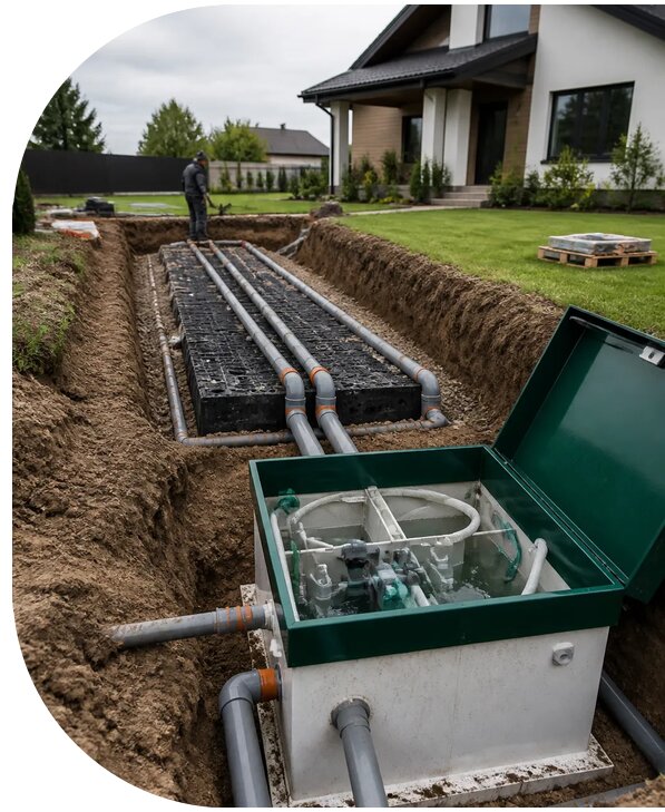 Автономная канализация под ключ в Новокуйбышевске от 153630 р. | АПаруса-Нвб
